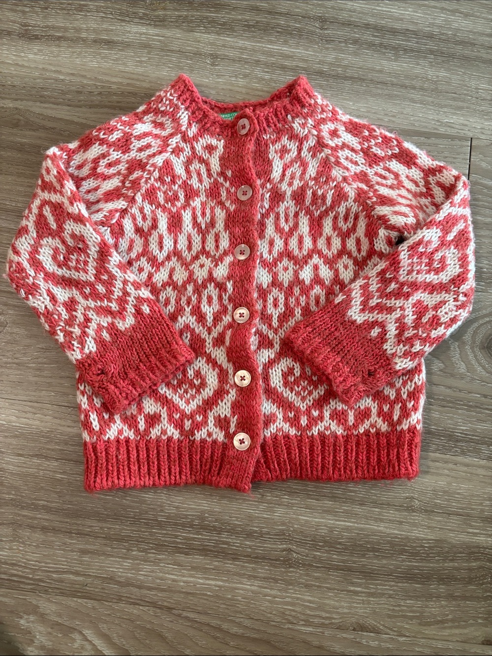 United Colors of Benetton Kids Knit Button Down Sweater Size 1 Year Wool Mohair